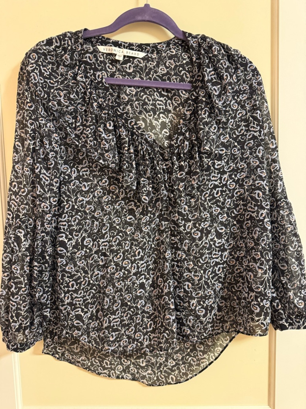Veronica Beard Floral Silk Blouse